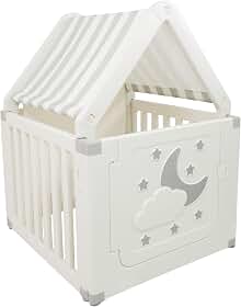 Freso Casinha Estilo Cabana com Cercado Infantil. Ideal para Quartos e Brinquedotecas. Estrutura Resistente, Fácil de Limpar e Espaço Seguro para Crianças Brincarem Dentro de Casa