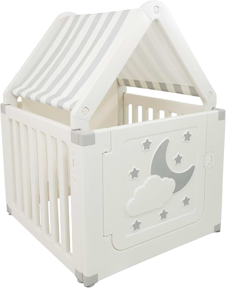 Freso Casinha Estilo Cabana com Cercado Infantil. Ideal para Quartos e Brinquedotecas. Estrutura Resistente, Fácil de Limpar e Espaço Seguro para Crianças Brincarem Dentro de Casa