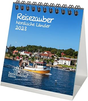 Travel Magic Nordic Countries Desk Calendar for 2023 Format 10 cm x 10 cm City and Country in the North Seelenzauber