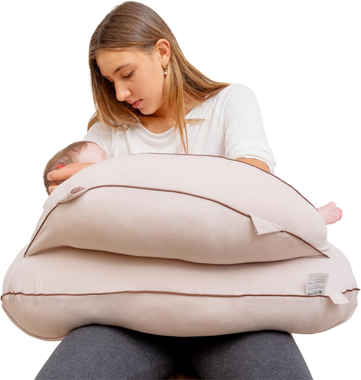 BALAPET Breastfeeding Pillow with Adjustable Shoudlder Belt and Waist Belt for Mom
