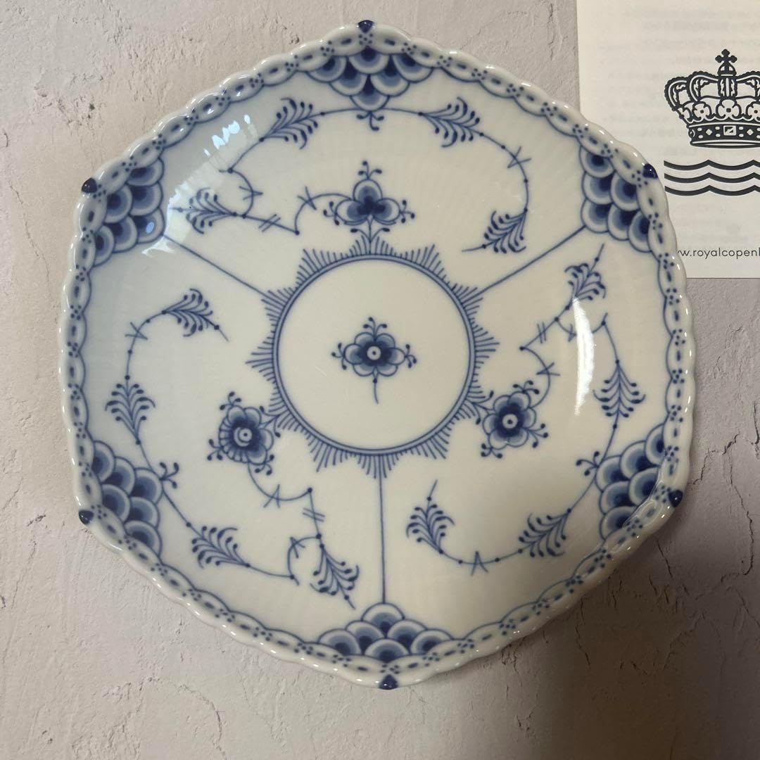 ロイヤルコペンハーゲン フルレース プレート 2枚セット ブルー