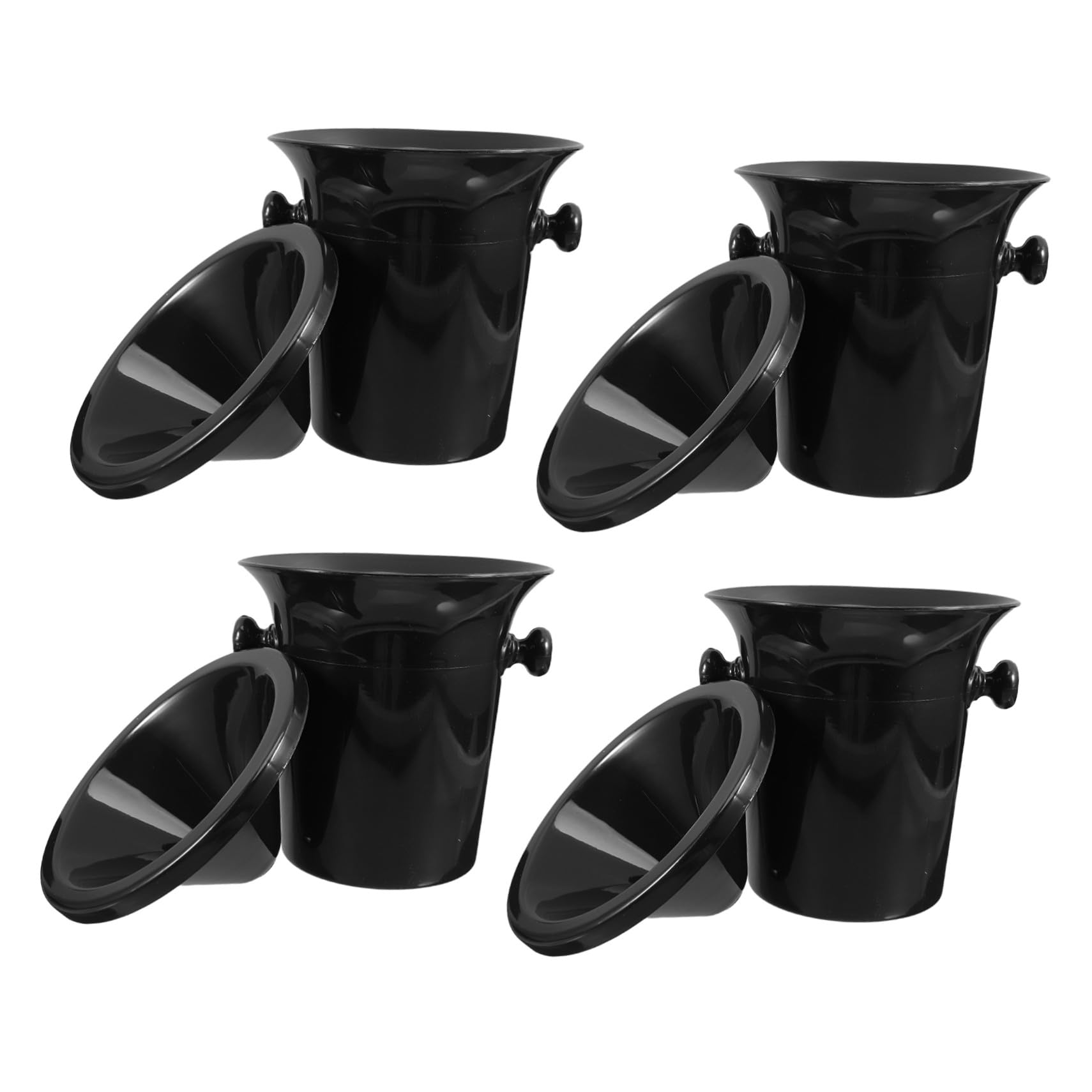 IMIKEYA 4 Piezas Cubos para Vino Redondos Doble Asa Escupideras y Cubos de Hielo para Cata y Barra Accesorios Occidentales para Degustación