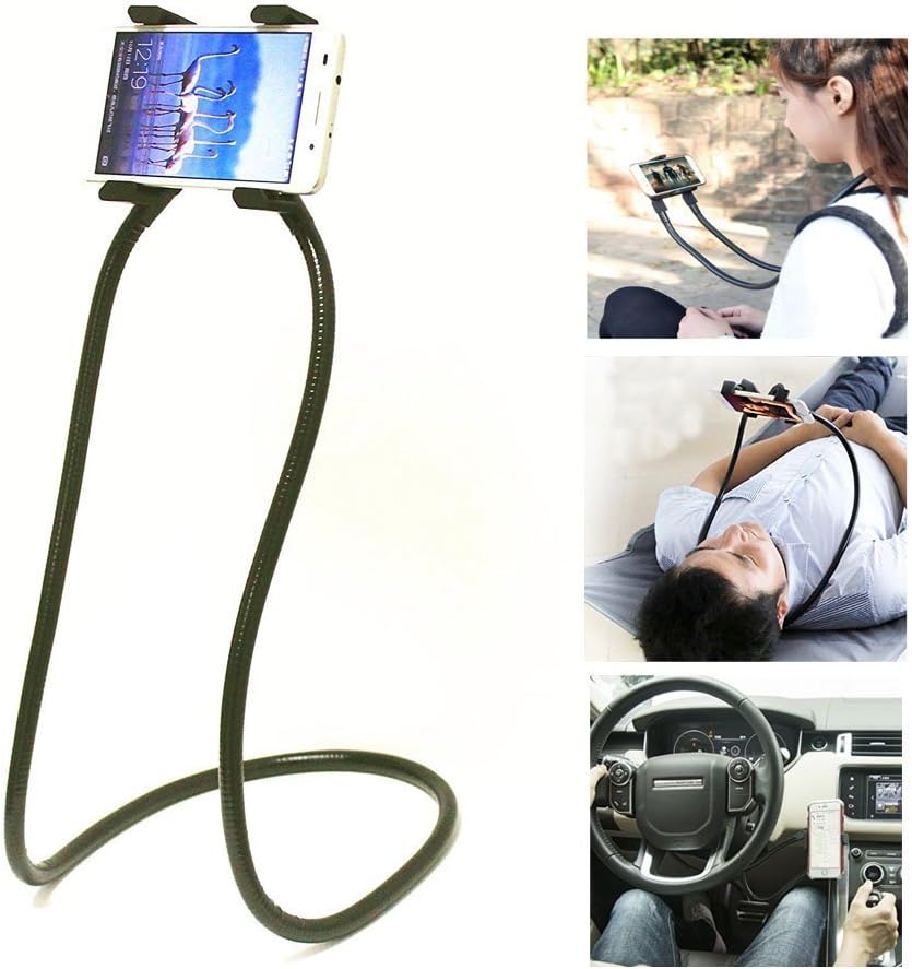Universal Mobile Phone Stand, Lazy Bracket Cell Phone Holder, DIY Free Rotating Mount Can Hanging on Neck