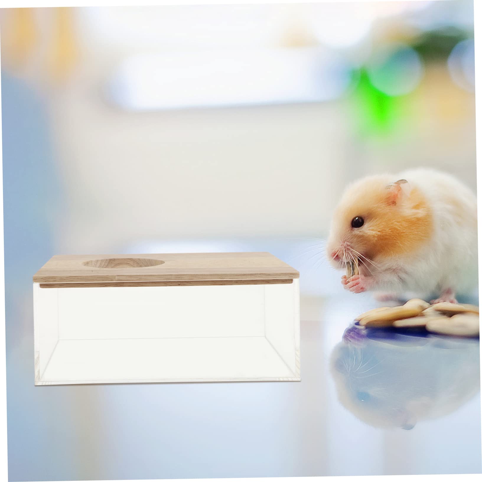 IMIKEYA Transparente Hamsterbadewanne aus Acryl mit Rutschfester Höhe Multifunktions Sandbad für Hamster Meerschweinchen und Kleine Haustiere Haushalts Sandbad für Sicheren Badespaß