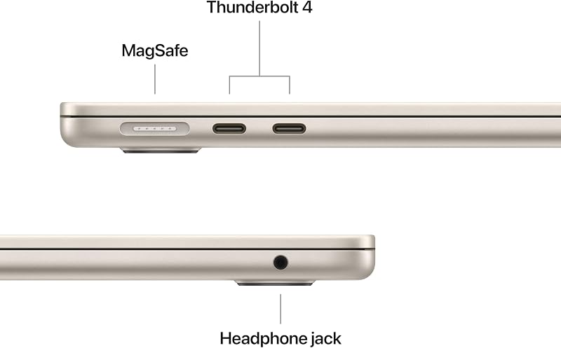 Apple 2026 MacBook Air 13-inch Laptop with M5 chip: Built for AI, 13.6-inch Liquid Retina Display, 16GB Unified Memory, 512GB SSD, 12MP Center Stage Camera, Touch ID, Wi-Fi 7; Starlight image 6