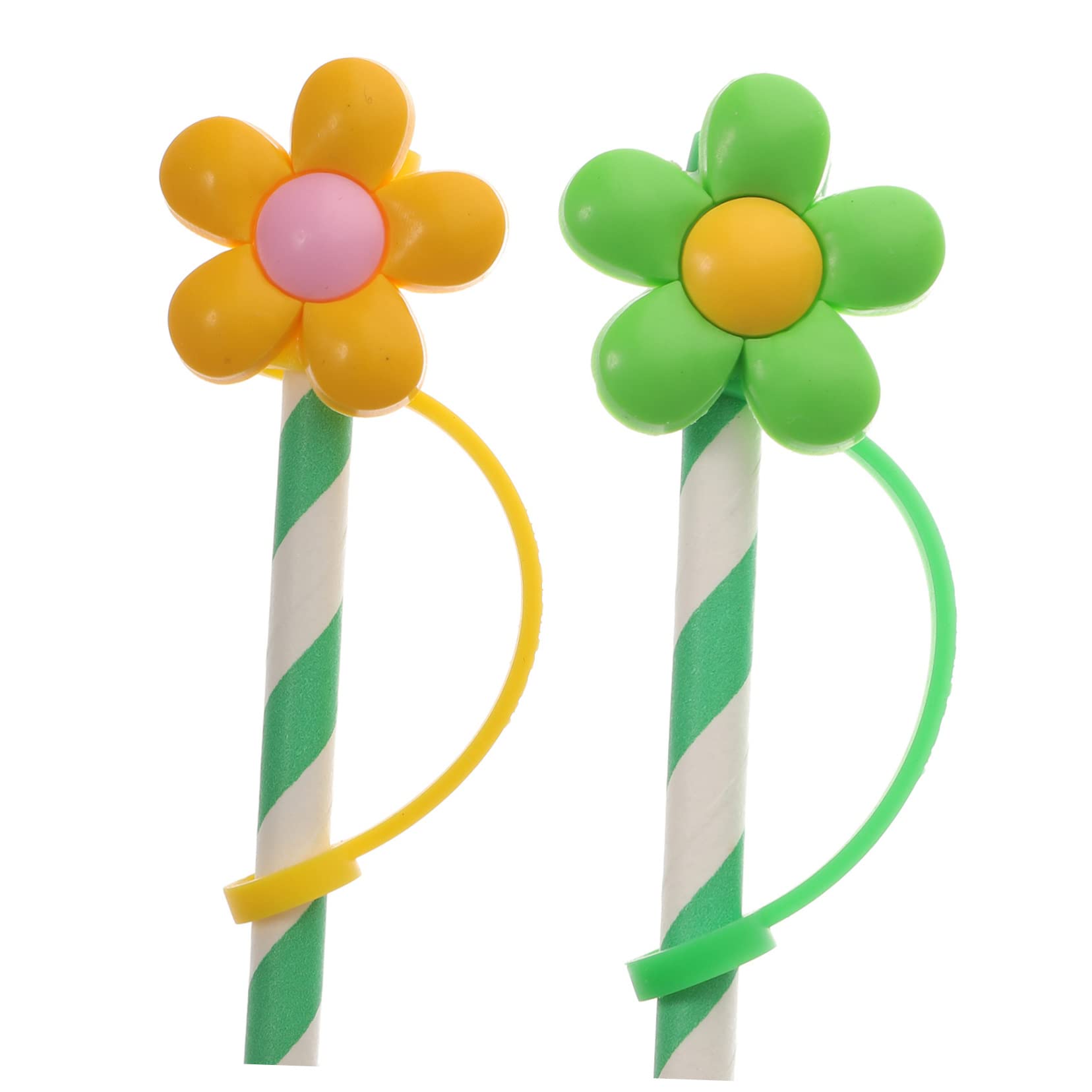 Cabilock 4 Set Di Coperchi in Pvc Per Cannucce Punte Per Cannucce A Forma Di Fiore Sicure Per Riunioni Di Famiglia 10 Pezzi * 4