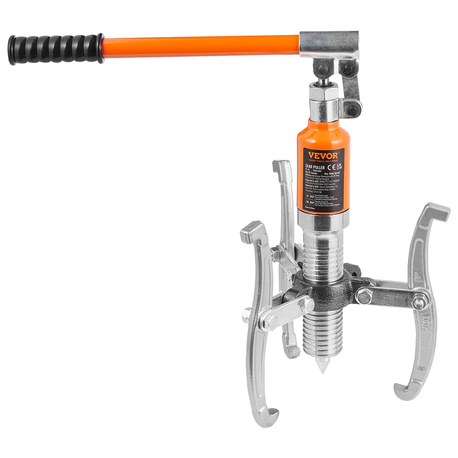 Extractor hidráulico de engranajes VEVOR, separador de tracción de rodamientos de rueda de capacidad máxima de 5 toneladas, extractor de 2 o 3 mandíbulas, vertical y horizontal, extractor hidráulico d