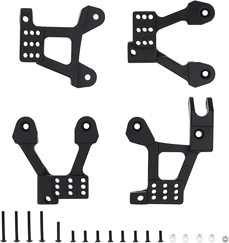 Miniatura 2 de 4 soportes de amortiguador ajustables delanteros y traseros de aluminio compatibles con Axial SCX10 II 90046 90047 escala 110 Crawlers actualización
