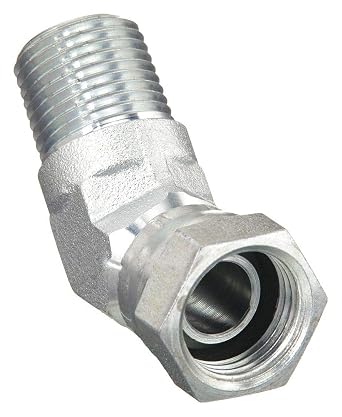 Eaton Aeroquip 2049-16-16S Steel Pipe Fitting, 45 Degree Elbow, 1" NPSM Female x 1" NPT Male