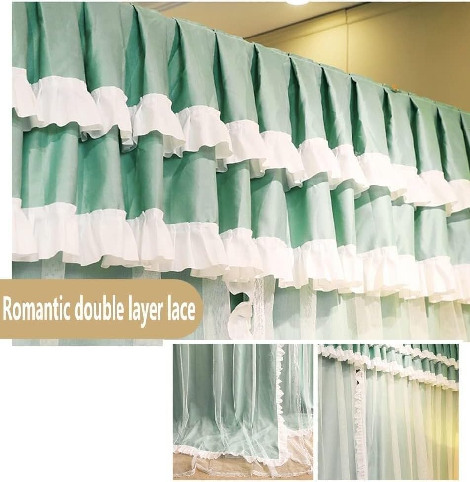Double Deck Deluxe Bed Canopy Mosquito Net for Girls, Romantic Bedroom Decoration with U-Shaped Metal Support, Yellow, 200X220X210Cm,Khaki-150X200X210CM