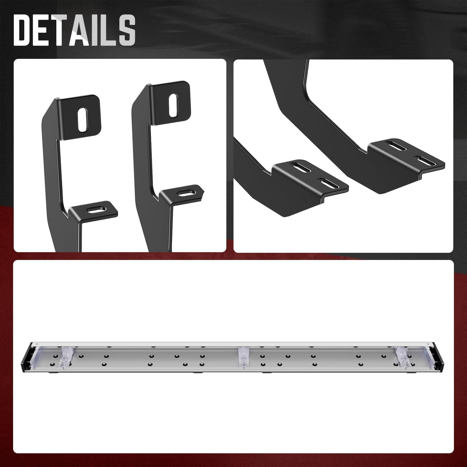 DNA Motoring 6.5" Flat Running Boards Side Step Nerf Rails Bars Compatible with 2021-2025 Chevy Tahoe, Yukon, STEPB-U-YUKON21-T1
