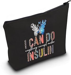 Funny Diabetes Awareness Cosmetic Make Up Bag Diabetic Gift I Can Do Anything Except Make Insulin Makeup Zipper Pouch Bag (Black Make Insulin)