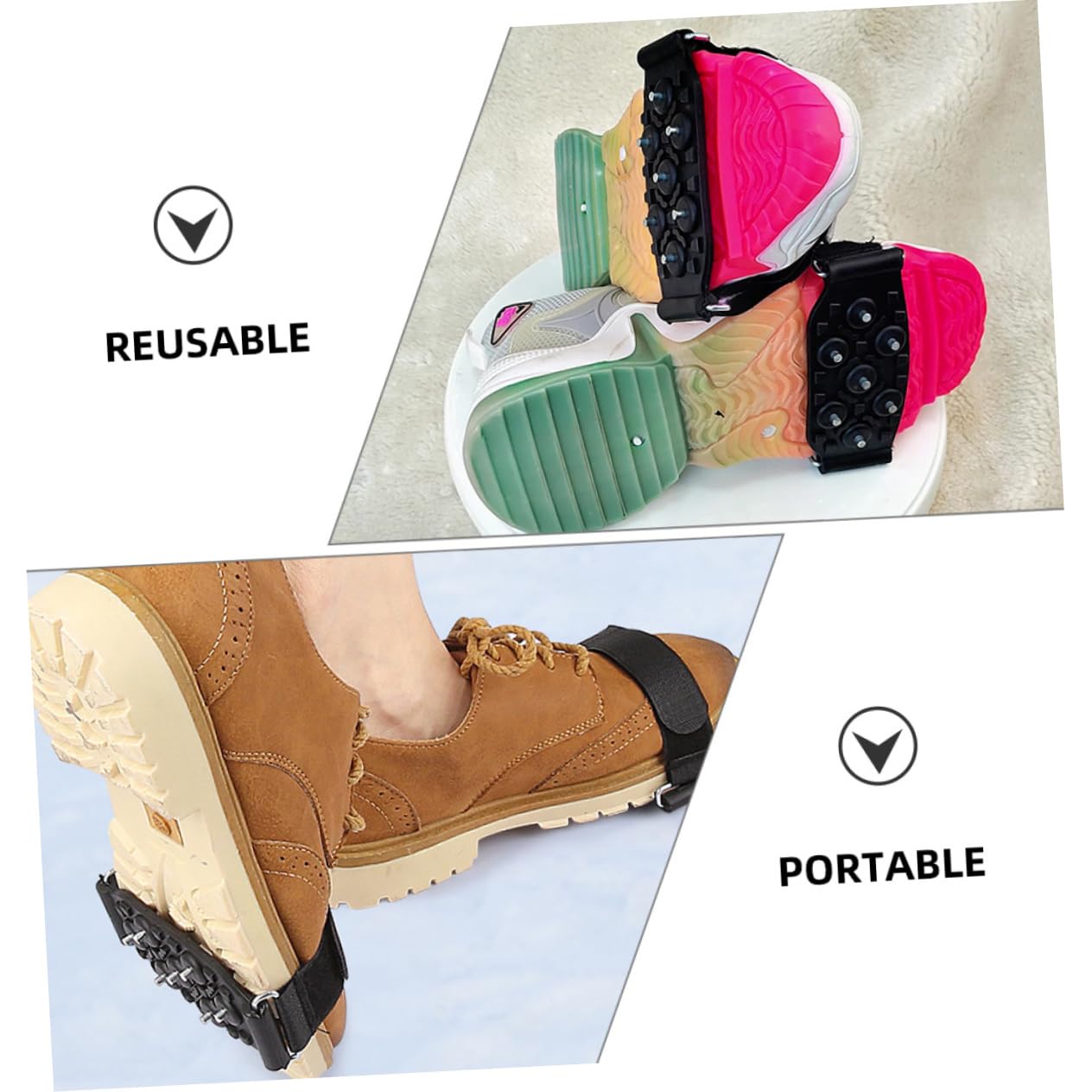 YARNOW copriscarpe per ramponi dito del piede pesca sul ghiaccio pinza nevicare scarpe x camminata scarpe camminata copriscarpe da alpinismo pinze per scarpe antiscivolo Black