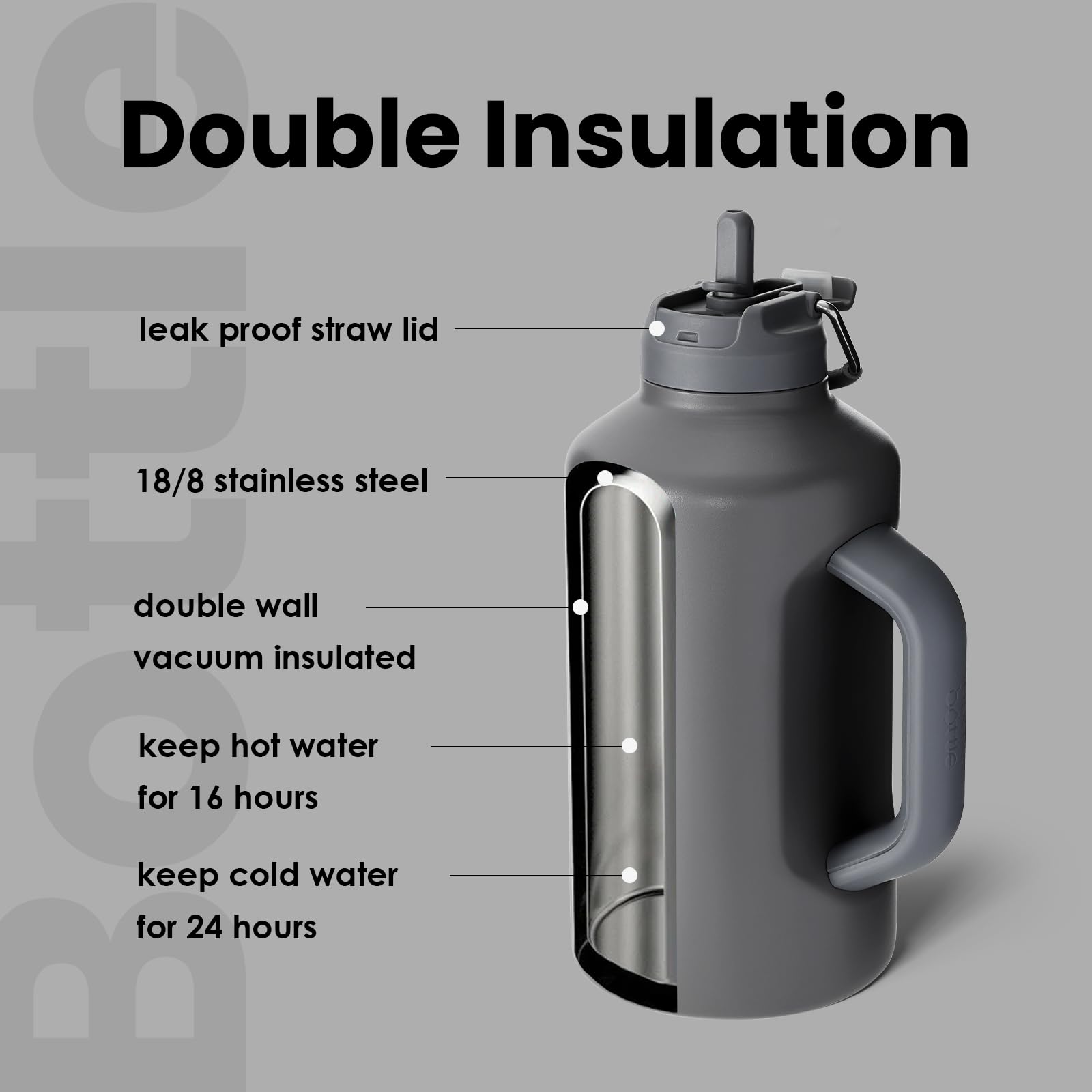 Bottle Bottle Bouteille D'Eau De Sport Isotherme En Acier Inoxydable Bottle Bottle Bouteille D'Eau De Sport Isotherme En Acier Inoxydable