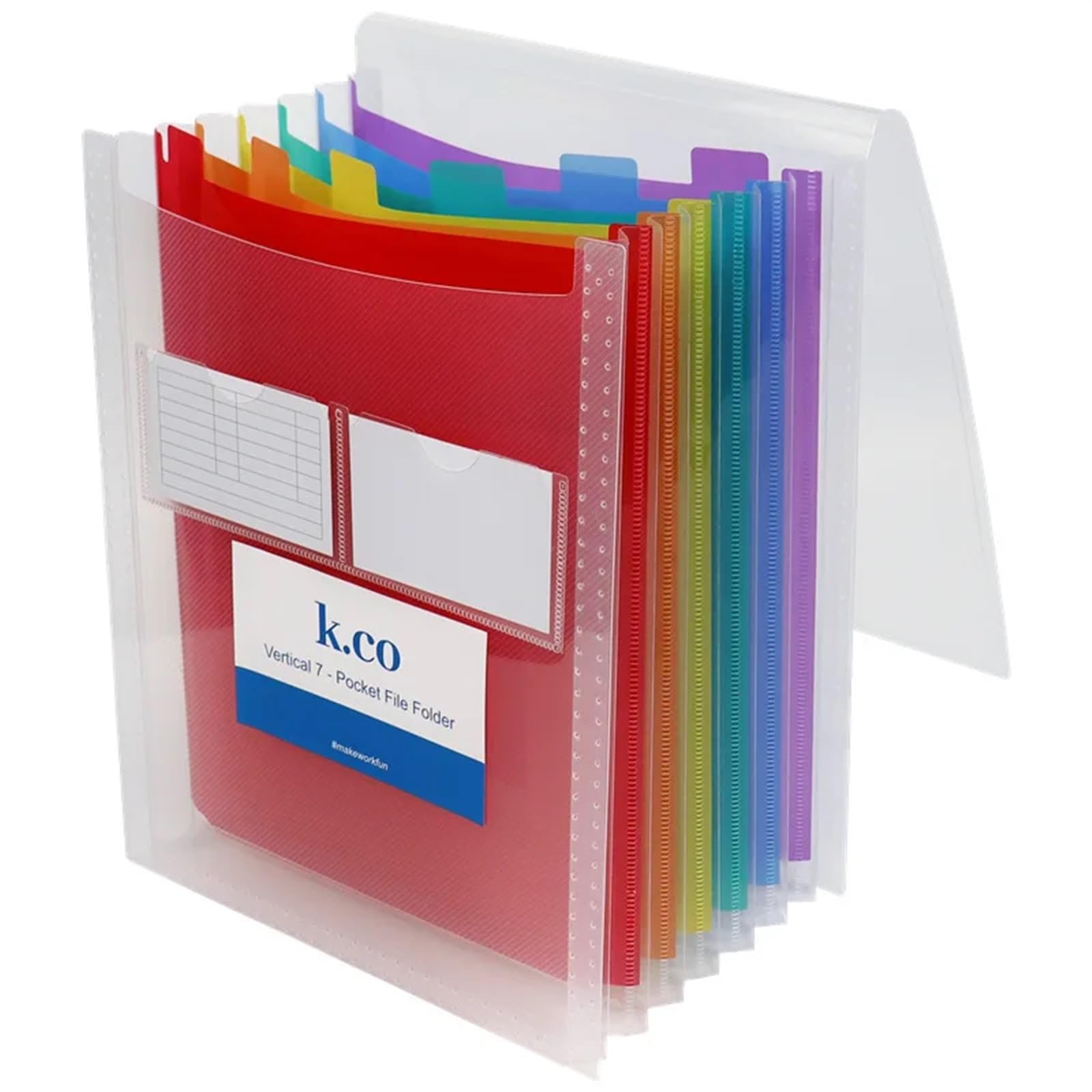 Portadocumenti a fisarmonica in plastica, Organizer multitasche for fisarmonica in plastica A4 trasparente 31,5x25,8 cm