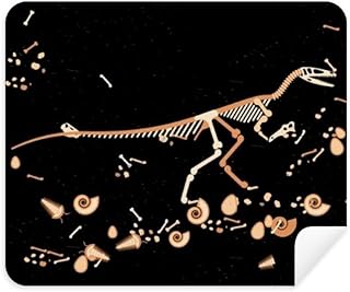 Bones Black Small Dinosaur Cleaning Cloth Screen Cleaner 2pcs Suede Fabric