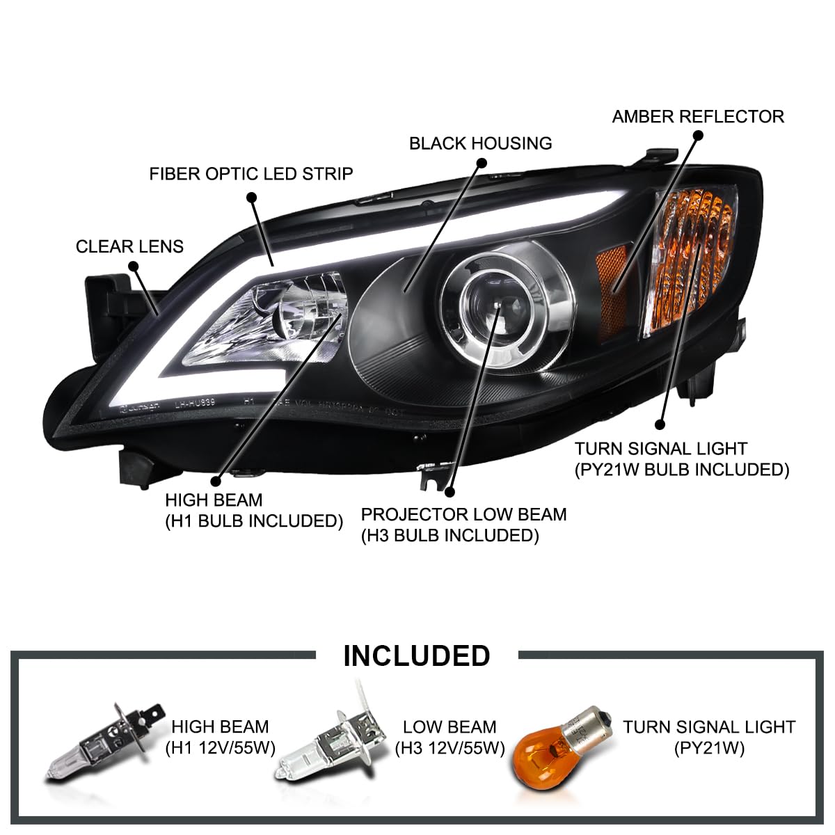 Amazon | SPEC-D TUNING LED ブラック プロジェクター ヘッドライト