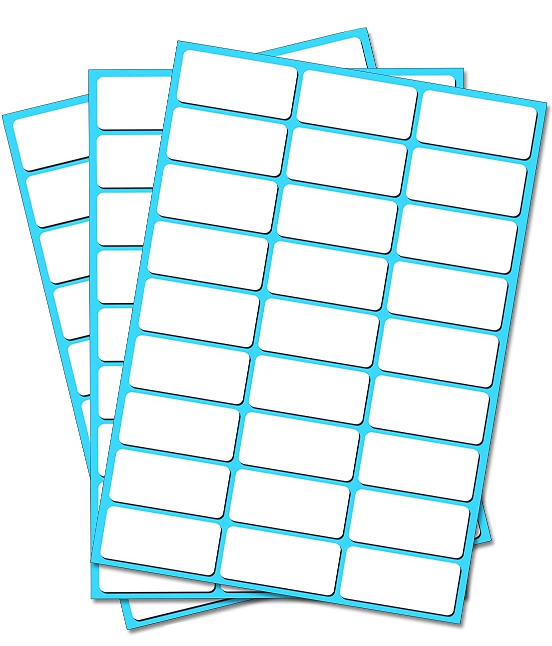 Party Decor White 80 Rectangles - Removable Self Adhesive Waterproof Durable Vinyl Stickers - Digitally Cut To The Sticker Shape - Size 25Mm X 12Mm