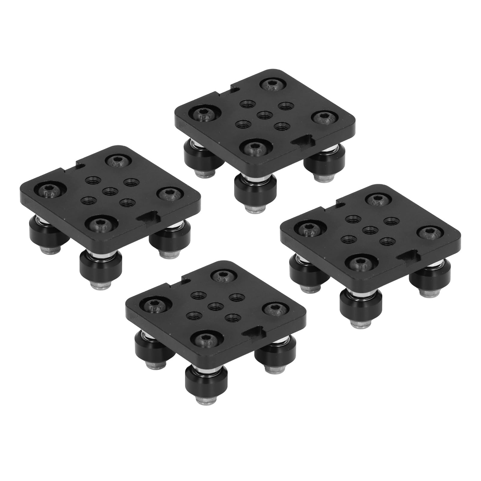 Cocoarm Placa de Rueda en V de 4 Uds., Piezas de Impresora 3D CNC de Aleación de Aluminio Pequeñas para Serie 2020V, Color Negro, Duradero, Resistente y Fácil de Montar