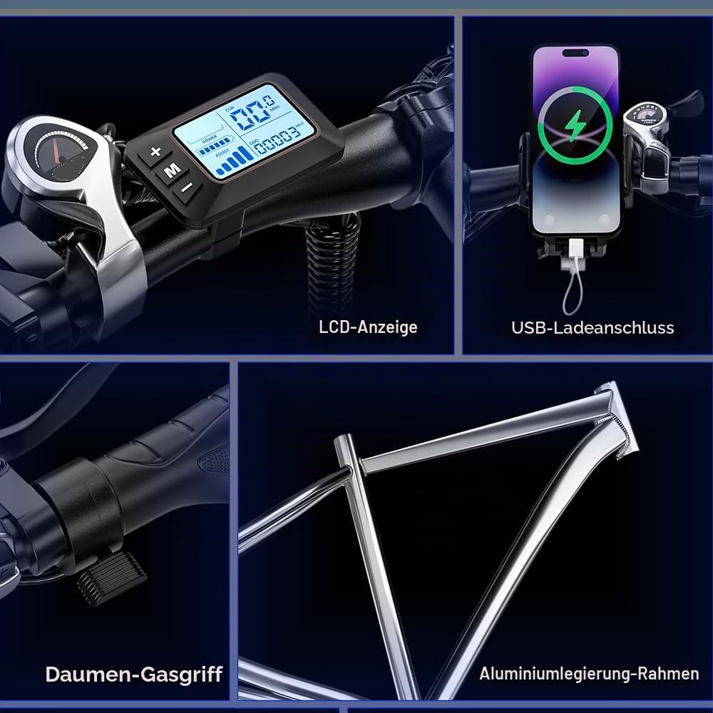 Erwachsenen-Elektrofahrrad E8 verbesserte Version, abnehmbarer Akku, 29 Zoll * 2,1 dicke verschleißfeste Reifen, dicker Rahmen, 21-Gang-Pendler-Elektrofahrrad, Straßenfahrrad, Mountainbike und
