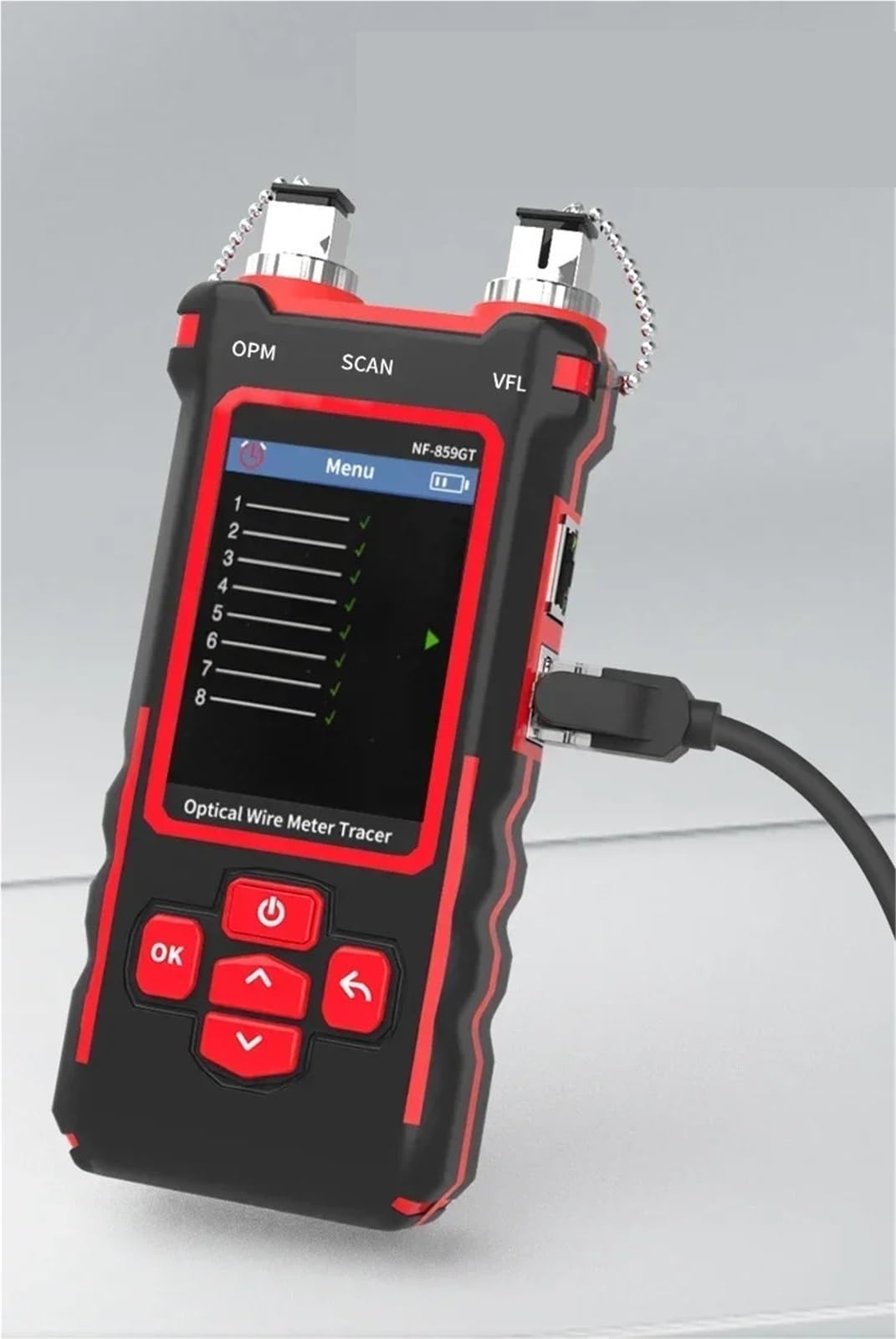 Netzwerkkabeltester, Netzwerkkabeltester, Optischer Leistungsmesser-Leitungsdetektor, Roter Lichtstreifenpunkt, Längenbruch-Messwerkzeug,für Netzwerkkabel