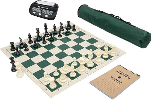 Miniatura 1 de Wholesale Chess Basic Club - Juego completo de ajedrez con marcador y reloj (verde)
