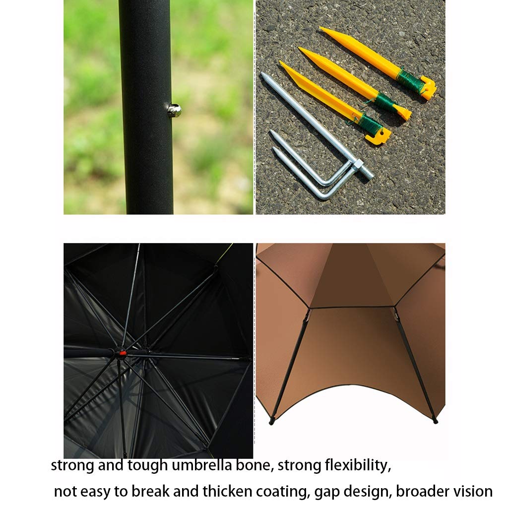 EPANO Parasol/parasol wędkarski 2.0/2.2/2.4 Metro Uniwersalny Rainsport Czarny Plastikowy Składany Parasol Wędkarski Parasol Wędkarski Parasol Fishing Parasol Dostaw z kotwicą piasku, plaża, pat