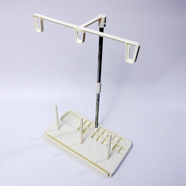 1 conjunto de 3 suportes de linha para carretel para máquina de costura bordada - branco