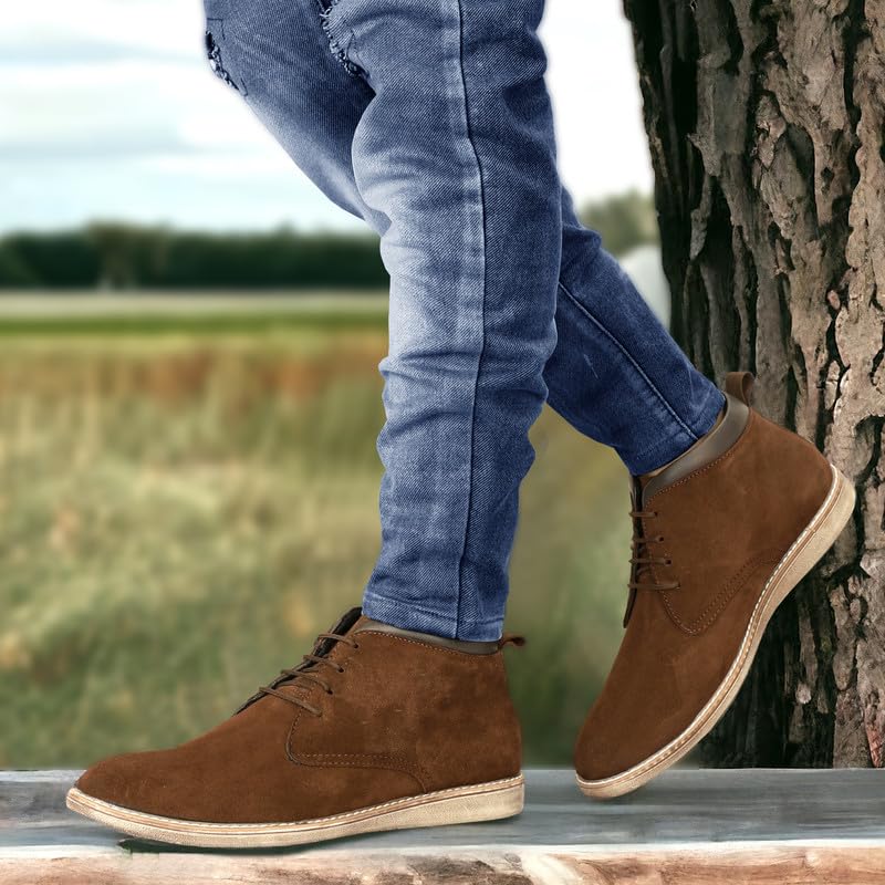 Image of Suede Leather Low Ankle Boot Lace Up for Men