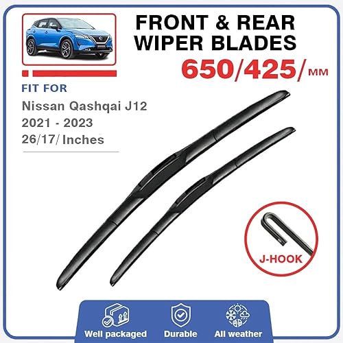 Miniatura 2 de Escobillas de limpiaparabrisas delantero compatibles con Nissan Qashqai J12 2021-2024 para parabrisas de ventana de automóvil, cepillos de lluvia de