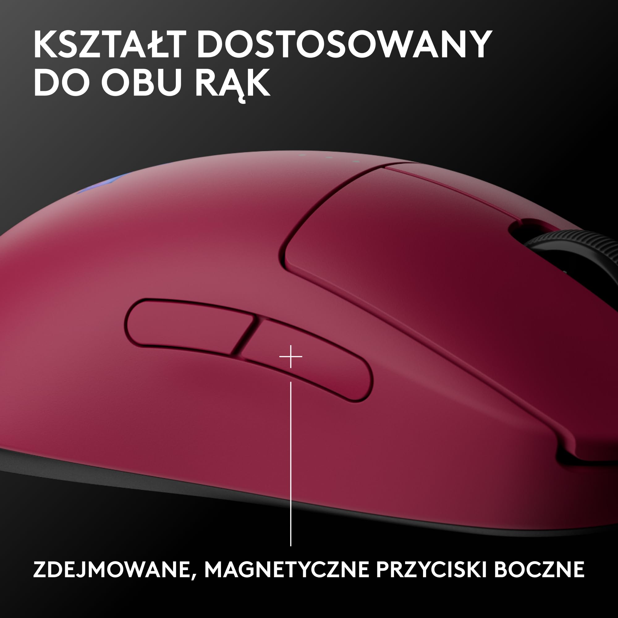 Bezprzewodowa mysz do gier PRO 2 LIGHTSPEED, do 4 konfigurowalnych i przełączanych magnetycznych przycisków bocznych, ładowanie przez USB-C, czujnik 32k DPI do komputerów PC/Mac