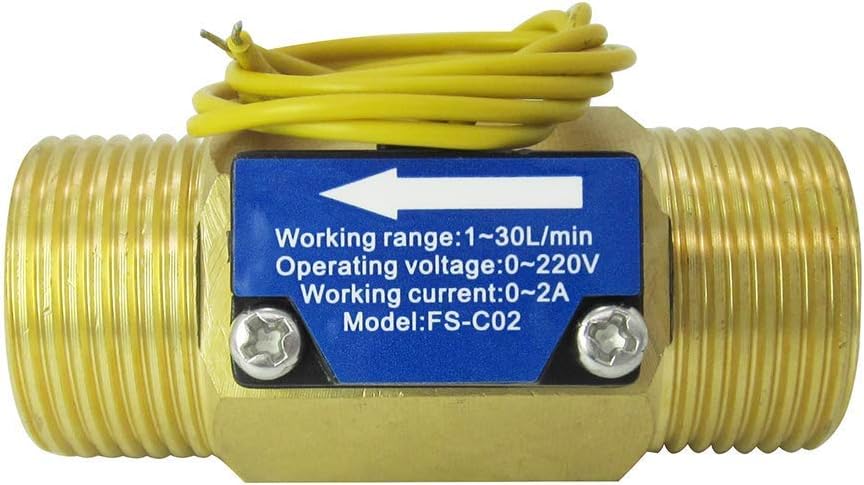 FS-C02 G3/4" BSP Male Thread Brass Water Flow Switch 1-30L/min, 0-2A/ 0-220V(AC or DC)