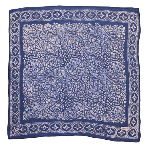 Handmade Batik Bandana - Cotton - Blue Stone, Lightweight 100% Soft Cotton Gift Woman Man Scarf Neckerchief, Head Wrap Cover (Stone)