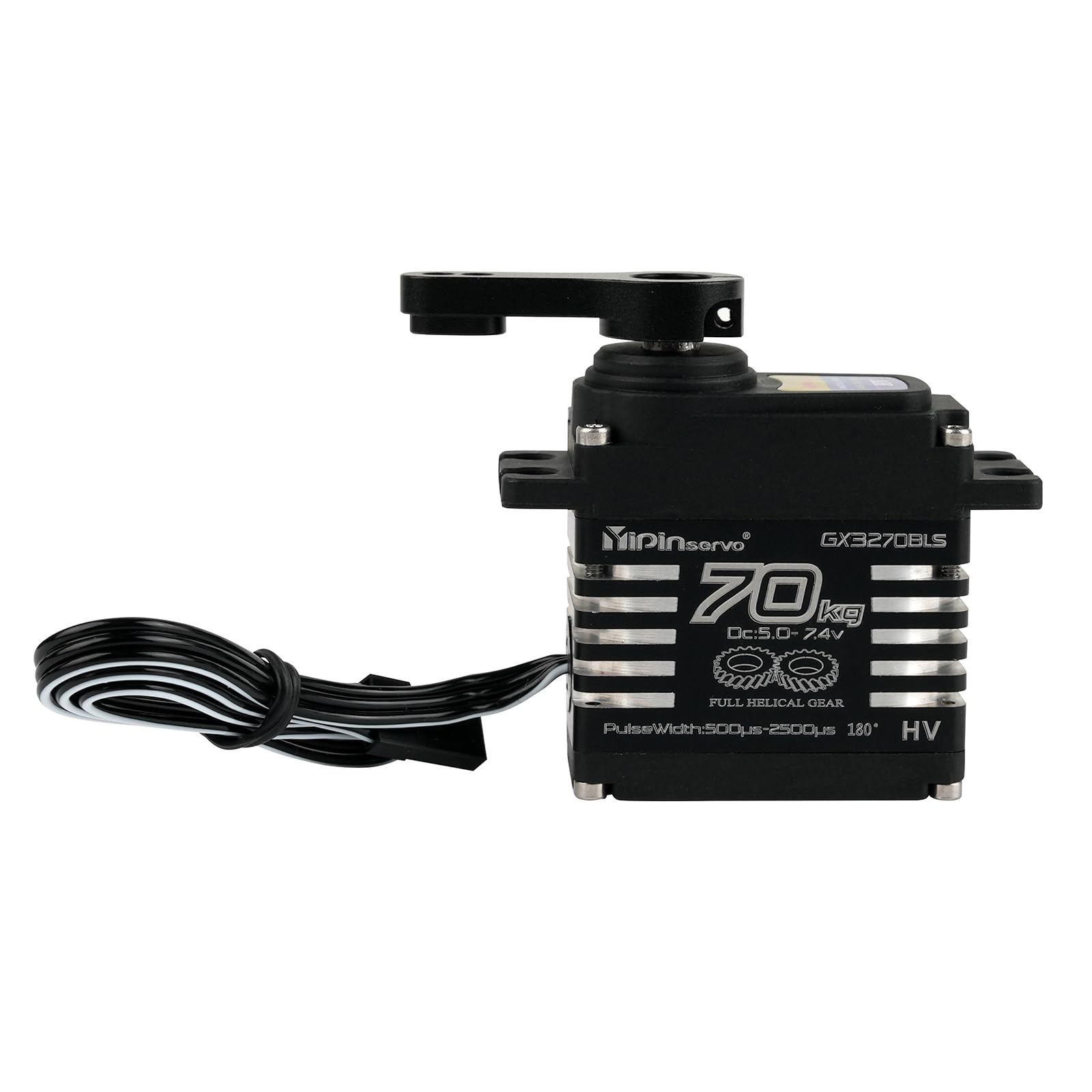 70KG Hochdrehmoment Bürstenloser Servo-Motor, IP68 wasserdicht, 6,0-8,4V für 1/10 1/8 RC Crawler Autos (180 Degree)