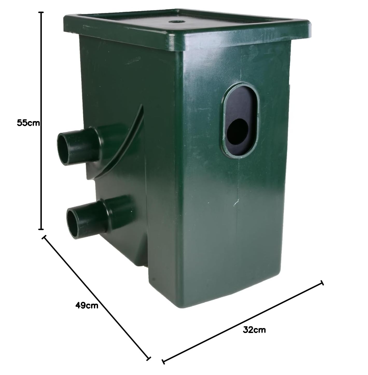 AquaForte CompactSieve, 49x32x55cm, Siebelement 40x24cm und Durchlass 300 Micron, Max. Leistung 15m³/Stunde, Pumpeneingang 3 Hähne 25/32/40mm Schlauchanschluss, Ab- und Überlaufschutz 75mm