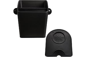 Knock Box and Square High Sidewall Design Espresso Tamping Mat Combo Set