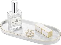 Vista 10 de Luxspire Bandeja de tocador de baño, bandeja de cocina de resina hecha a mano, bandeja ovalada para tanque de inodoro, bandeja organizadora