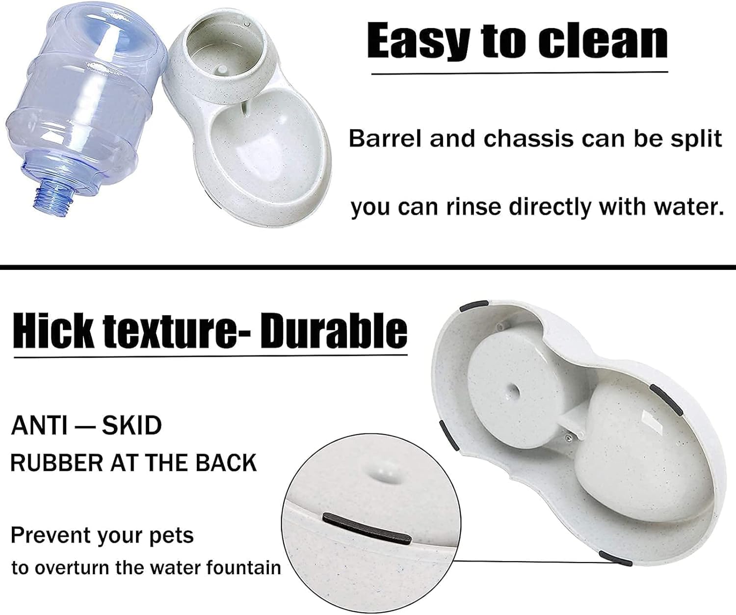 Gravity Pet Feeder and Water Dispenser Set, 3 Gallon/11L Automatic Dog Feeder and Dog Water Dispenser for Dogs Cats Pets Animals Large Capacity 4
