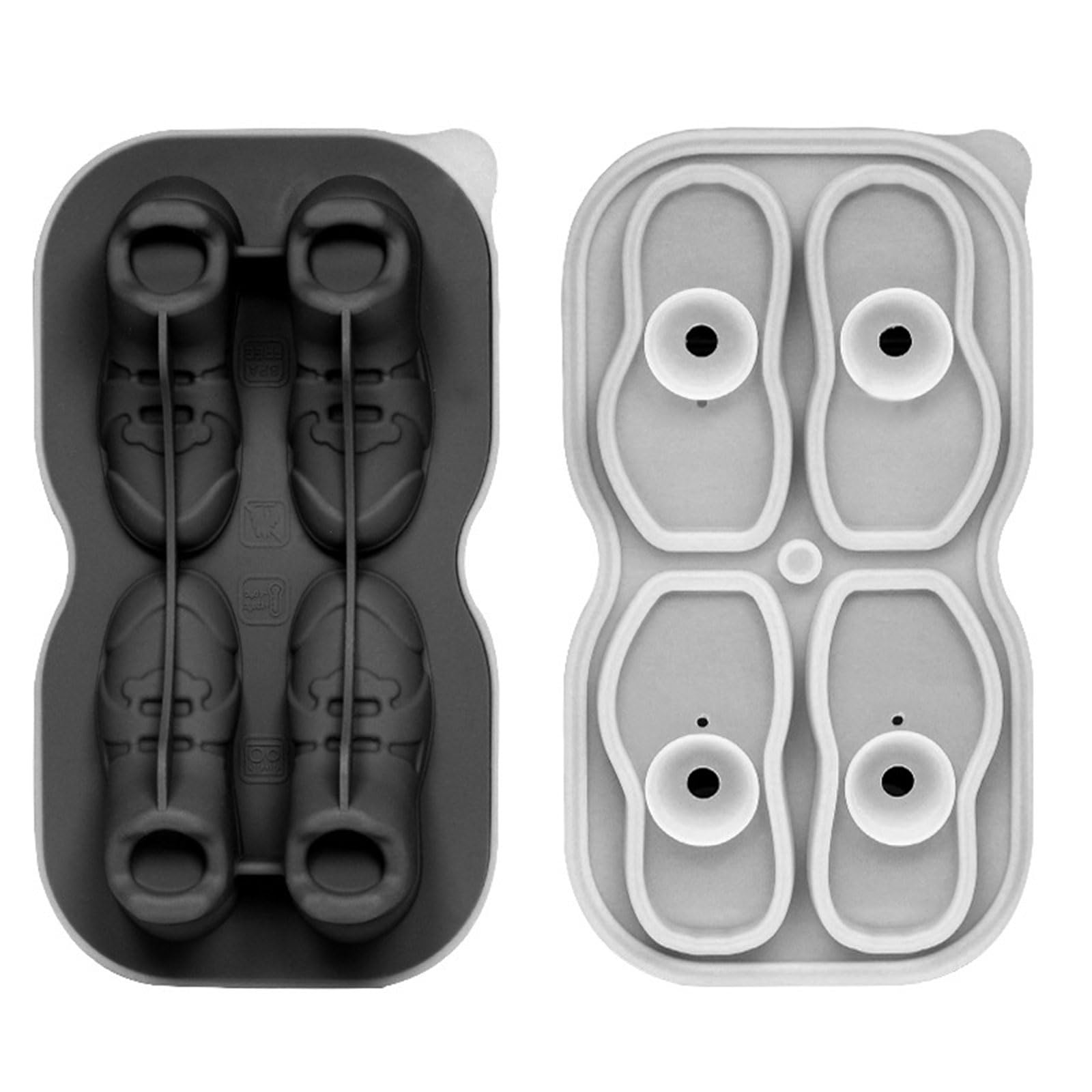 Buxuaaaa Black 3D Shoe Shape Tray Easily Release Molds 4Cavity Food Grade Silicone Maker Molds Easily To Clean Shoe Shape Maker