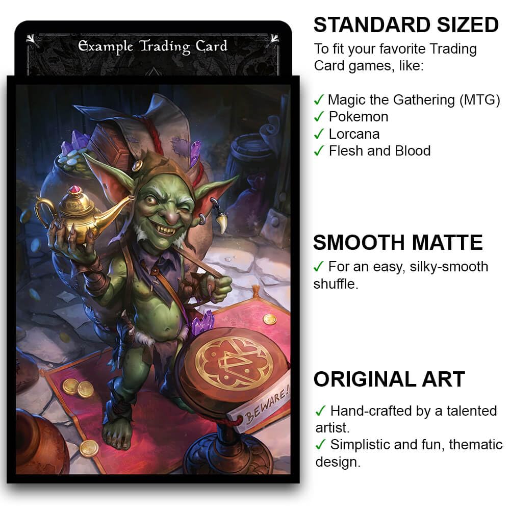 Amazon.com: Fantasy North - Pik - Goblin Treasure Hoarder - 100 Smooth  Matte TCG Trading Card Sleeves - Fits Magic MTG Commander Pokemon and Other  Card Games