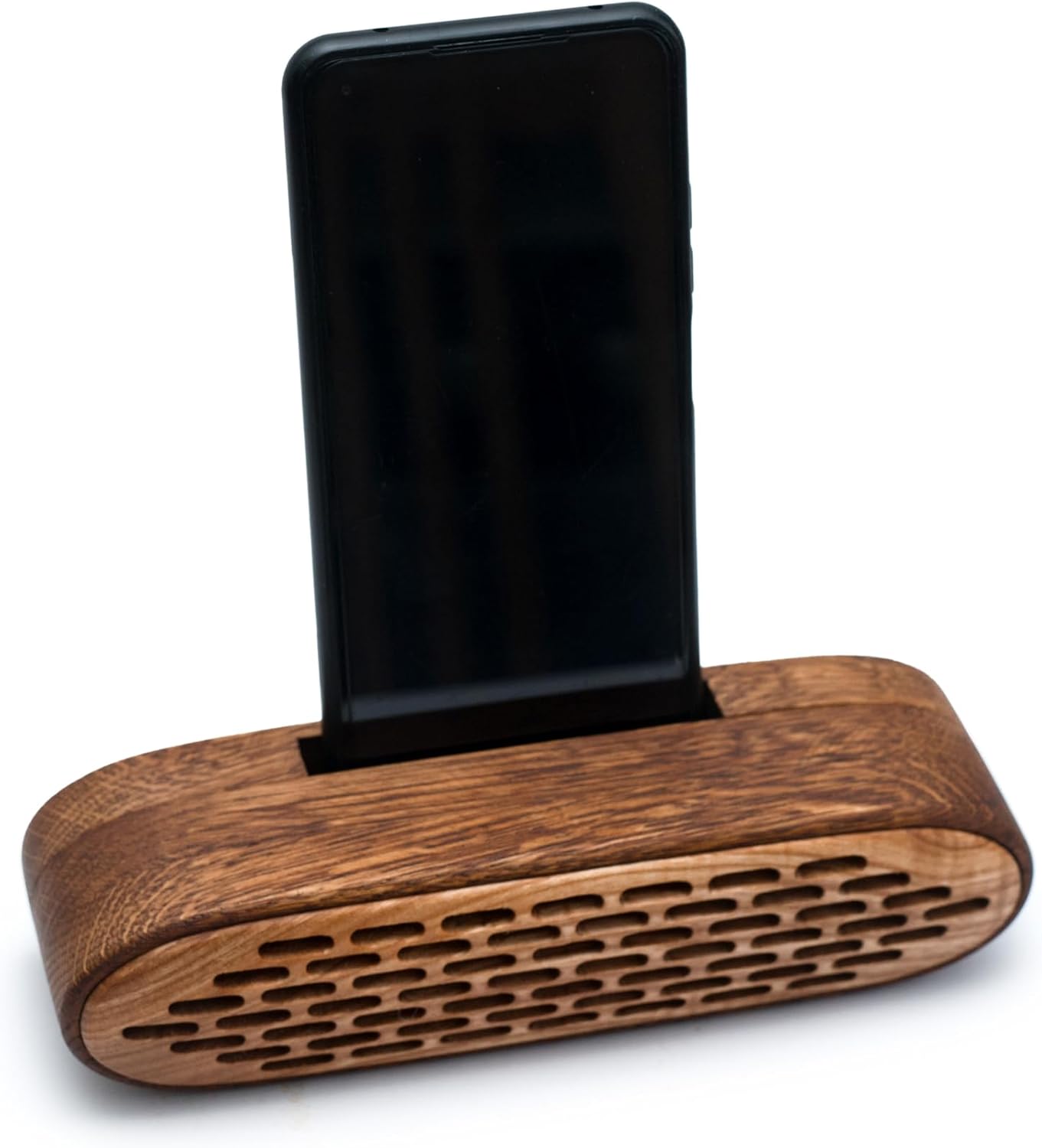Wooden Phone Speaker Passive Sound Amplifier Smartpgone Stand Docking Station (Light)