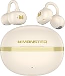 Monster AC220 Open Ear Clip-On Earbuds, Bluetooth 6.0 Wireless Headphones with 13mm Driver, AI-Enhanced Clear Calls, Lightweight Running Earbuds, 22H Playtime, IPX5 Waterproof, White