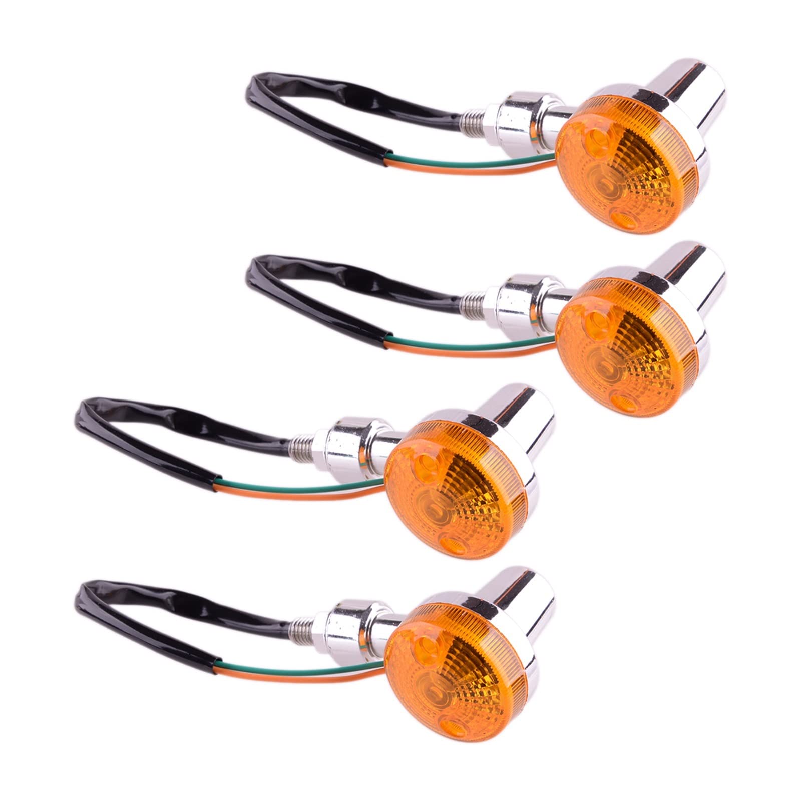Clignotant Clignotants 4 Pièces 10mm 2 Fils Universel Moto Clignotant Lampe Ambre Clignotant Indicateur 12V Étanche