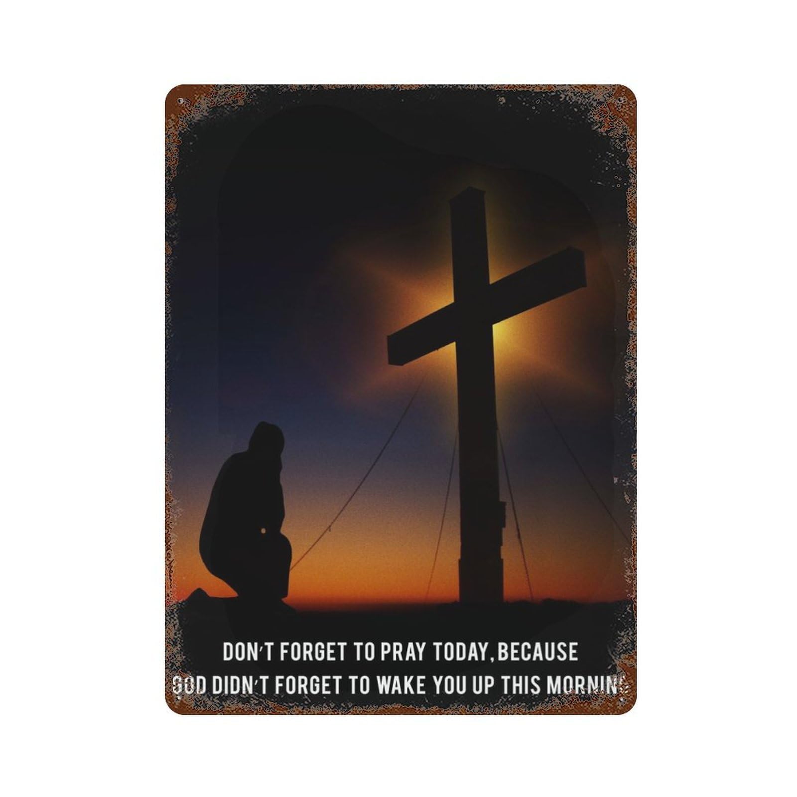 Christ Our Lord 3 15.7"x11.8" Aged Metal Wall Plaque, Novelty Wall Decor for Garage, Bar And Workshop Decor