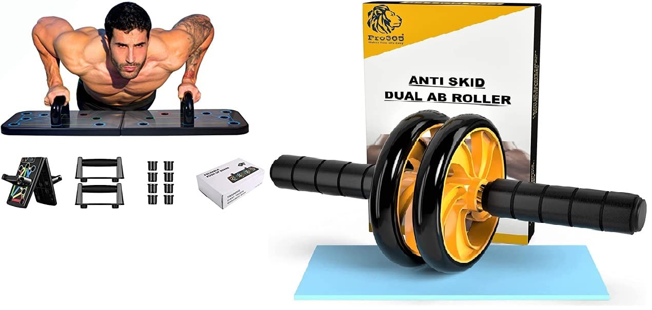 PRO365® Push Up Board with New Ab Wheel Combo 6 Months Warranty Abs 15 in 1 Performance Board, Professional Push Up Strength Training Equipment (B0C2ZKJTCB) Amazon Price History, Amazon Price Tracker