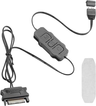 YAODHAOD Mini ARGB Controller 3Pin RGB 5V Controller, Built-in Light Mode,SATA Power Supply RGB for PC Fan, Light Strip,Water/Air Cooled Radiator Black