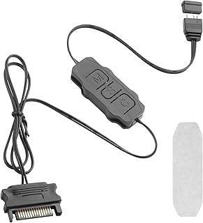 YAODHAOD Mini-ARGB-Controller, 3-poliger RGB-5-V-Controller, integrierter Lichtmodus, SATA-Netzteil, RGB-Controller für PC-Ventilator, Lichtleiste, wasser-/luftgekühlter Heizkörper (schwarz)