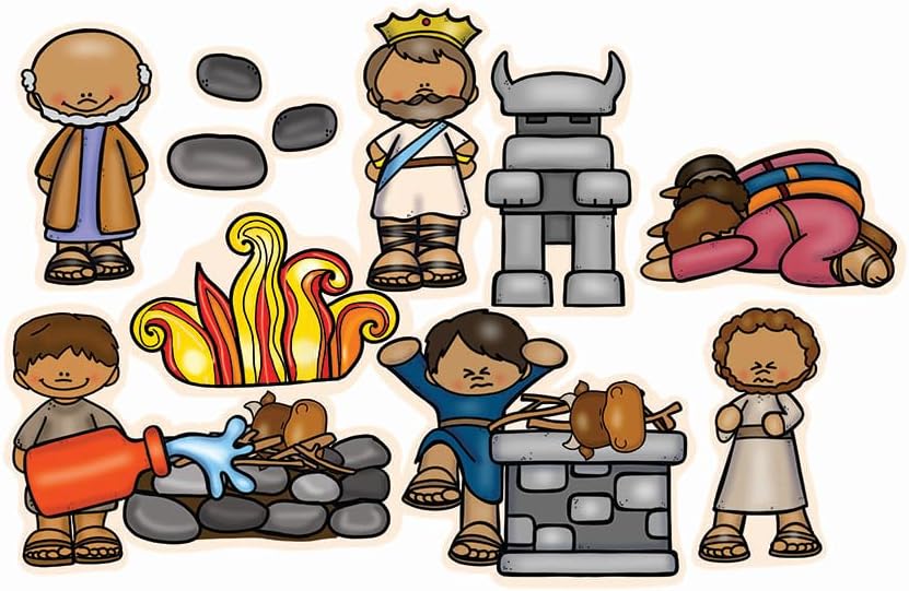 Elijah & Baal Felt Figures for Bible Flannel Board Stories Old Testament Story