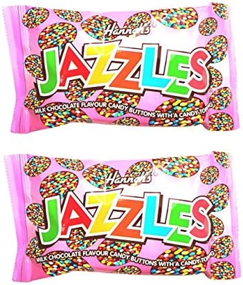 Milk Chocolate Hannah's Jazzles Jazzies - Candy Buttons Sweets 40g (Pack of 2)