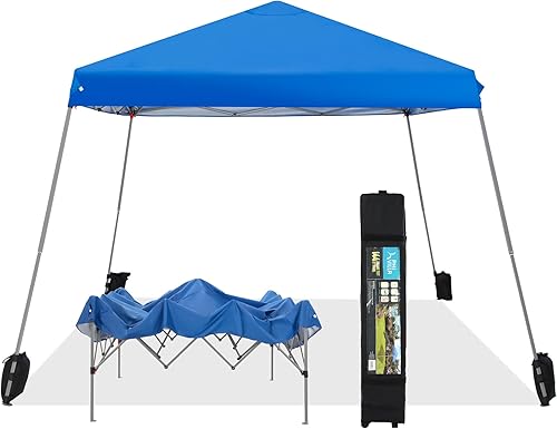 Miniatura 26 de MFSTUDIO Carpa Desplegable de 10x10 pies, Refugio Gazebo Sombra Solar Toldos Impermeables Patio Portátil Carpas con Malla Desplegables para Playa,